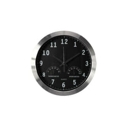 Perel - horloge murale en aluminium avec thermomètre & hygromètre - ø 35.5 cm WC118 RI17353