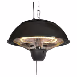 Perel Chauffage de terrasse suspendu, 1500 W, halogène, à suspendre, avec chaîne de suspension, 1 niveau de chauffe, protecti ...
