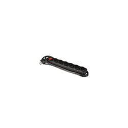 Multiprise PEREL - 6 prises avec interrupteur & protection contre les surcharges - noir