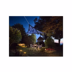 Perel Voile d'ombrage 100 LED solaires, effet ciel étoilé, toile ombrage, toile extérieure terrasse perméable, protection UV, ...
