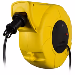 Perel Enrouleur de câble automatique, enrouleur rallonge électrique auto-enroulant pour montage murale ou au plafond 180° 180 ...