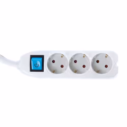 Perel EB3WSWOG multiprise 1,5 m 3 sortie(s) CA Intérieure Blanc
