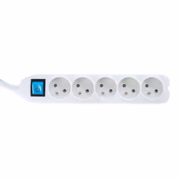 Perel EB5WSWO multiprise 1,5 m 5 sortie(s) CA Intérieure Blanc
