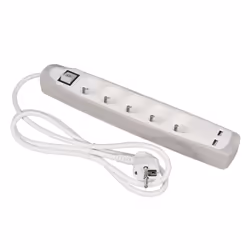 Perel EB5CGUSB multiprise 1,5 m 5 sortie(s) CA Intérieure Gris, Blanc