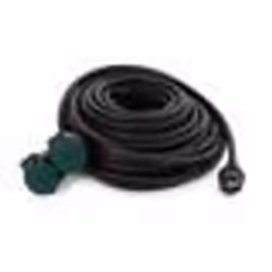 Perel câble dextension 2-gang 20 mètres 230V 3680W broche de mise à la terre noir
