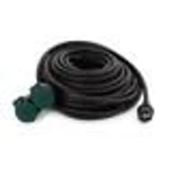 Perel câble dextension 2-gang 20 mètres 230V 3680W broche de mise à la terre noir