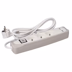 Perel EB3CGUSB, 1 m, Intérieure, Type E, Type E, IP20, Polypropylène (PP)