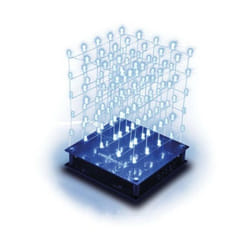 Velleman - Whadda Kit de soudage et programmation éducatif, cube led 3D, 125 led rouges, 5 x 5 x 5