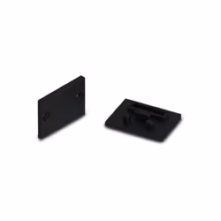 CAPUCHON EN ALUMINIUM POUR DIFFUSEUR PPMA POUR RUBAN LED ALU-EPOXY - SANS TROU DE CÂBLE - NOIR