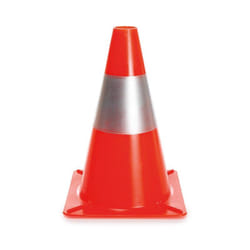 Perel - cône réfléchissant rouge/argent - 30 cm