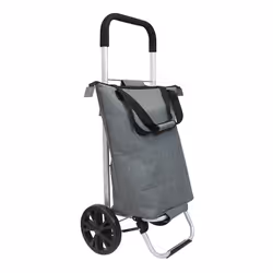 Perel Chariot de courses avec sac amovible et résistant à l'eau, poignée, fermeture éclair et grandes roues, capacité de 60 l ...