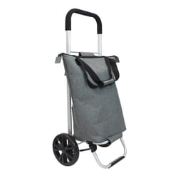 Chariot de courses avec sac amovible et résistant à l'eau, poignée, fermeture éclair et grandes roues, capacité de 60 litres, pour un confort maximal