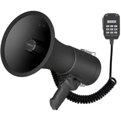 Velleman - Mégaphone puissant de 50 w avec sirène intégrée, porte voix, enregistrement de 700 secondes, réglage du volume, Bluetooth, micro à main et