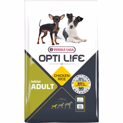 Versele-Laga Opti Life Adult Mini, Adulte, Toutes races, Mini (5 - 10kg), Poulet, 7,5 kg, Sans gluten
