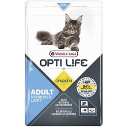 Croquettes Opti Life Chat Adulte Light poulet : 2.5 kg