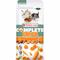 Versele-Laga Crock Carrot, En-cas, 50 g, Lapin, Oméga-3, Vitamine A, Vitamine C, Vitamine D3, Vitamine E, Sac