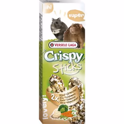Versele-Laga Sticks Hamsters-Rats Rice &amp; Vegetables, En-cas, 110 g, Cochon d'inde, Hamster, Souris, Vitamine D3, Vitamine ...