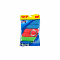 Des lavettes dépoussiérantes pour un nettoyage efficace. Matière : microfibres. Lavables à 60°C. 6 coloris assortis : 2 bleus ...