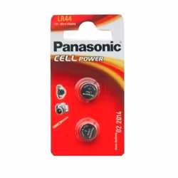 Panasonic LR-44EL, Batterie à usage unique, Alcaline, 1,5 V, 2 pièce(s), 120 mAh, Métallique