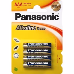 Panasonic LR03APB, Batterie à usage unique, AAA, Alcaline, 1,5 V, 4 pièce(s), Bleu, Or
