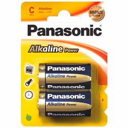 Goobay LR14 2-BL Panasonic Alkaline Power, Batterie à usage unique, C, Alcaline, 1,5 V, 2 pièce(s), Bleu, Or