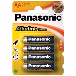 Goobay LR6 4-BL Panasonic Alkaline Power, Batterie à usage unique, AA, Alcaline, 1,5 V, 4 pièce(s), Bleu, Or