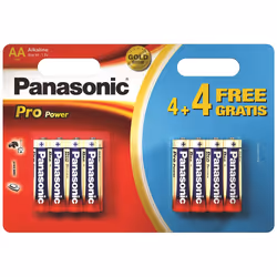 Panasonic Pro Power AA 4+4, Batterie à usage unique, AA, Alcaline, 1,5 V, 8 pièce(s), Noir, Or, Rouge
