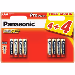 Panasonic Pro Power AAA 4+4, Batterie à usage unique, AAA, Alcaline, 1,5 V, 8 pièce(s), Noir, Or, Rouge
