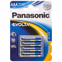 Panasonic LR03 4-BL EVOLTA, Batterie à usage unique, AAA, Alcaline, 1,5 V, 4 pièce(s), Bleu