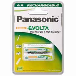 Wentronic AA 2.05Ah NiMH 2-BL EVOLTA Panasonic, Batterie rechargeable, AA, Hybrides nickel-métal (NiMH), 1,2 V, 2 pièce(s), 2 ...