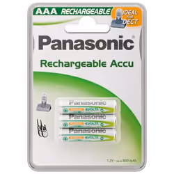 Goobay AAA 800mAh NiMH 3-BL DECT Panasonic, Batterie, Vert, Blanc, Hybrides nickel-métal (NiMH), 800 mAh, 1,2 V, AAA