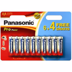 Panasonic Pro Power AA 6+4, Batterie à usage unique, AA, Alcaline, 1,5 V, 10 pièce(s), Noir, Or, Rouge