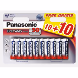 Panasonic EVERYDAY Power, Batterie à usage unique, AA, Alcaline, 1,5 V, 20 pièce(s), Rouge, Argent