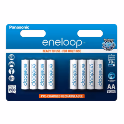 Panasonic BK-3MCCE/8BE, Batterie rechargeable, AA, Hybrides nickel-métal (NiMH), 1,2 V, 8 pièce(s), 1900 mAh