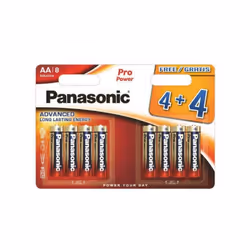 PANASONIC BRONZE ALKALINE BATTERY AA LR6 BLISTER*8 MINIMUM SALE 12-COUNT BOX