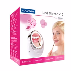 LANAFORM LED Mirror X10 miroir de maquillage Autonome Rond Perle
