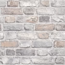 Papier peint - Grandeco - A28902 - Effet brique - Pastel gris et rose - 10 m x 53 cm
