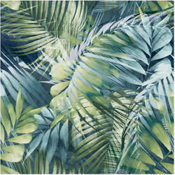Papier Peint Vinyle grainé sur Intissé Antigua Palm vert. Vendu au rouleau. Pose facile. Lavable. 1005cm x 53cm. Marque : DEC ...