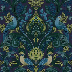 Papier Peint Intissé A67802 Papier Peint Fleurs / Floral 0.53 x 10.05 m Grandeco Arcadia Vert