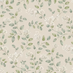 Papier peint Sentier floral « Ne moubliez pas » neutre/vert Grandeco 199101