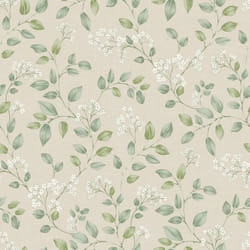 Papier peint Sentier floral « Ne moubliez pas » neutre/vert Grandeco 199101