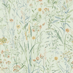 Papier peint vinyle texturé à fleurs gratuit Vert sauge Grandeco A74503