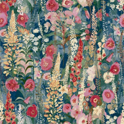 Papier peint vinyle texturé motif forêt florale Delphinium Bleu / Rose Grandeco A74602
