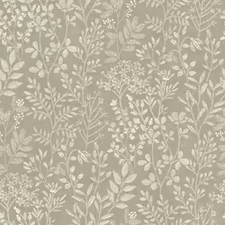 Papier Peint Intissé 205003 Papier Peint Fleurs / Floral 0.53 x 10.05 m Grandeco Karuna Beige