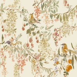 Papier peint Sentier de mûres Crème / Rouge Grandeco A79301