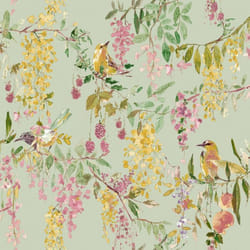 Papier peint Sentier de mûres Vert / Rose Grandeco A79302
