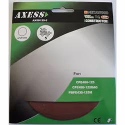 DISQUE ABRASIF 125MM - SET DE 5 Convient pour: CPE480-125, CPE480-125BAG, PBPE430-125M