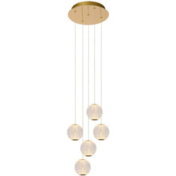 Cintra Suspension Diam. 32 cm led Dim. 5x4,7W 2700K Transparent - Lucide