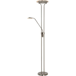 Lucide CHAMPION-LED - Lampadaire / Lampe De Lecture - Ø 25,4 cm - LED Dim. - 1x20W 3000K - Chrome Dépoli