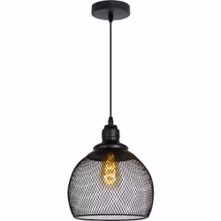 Lucide Mesh – Colgante Leuchten – Diámetro 15 cm – Negro, metal, negro, E27 60 wattsW 230 voltsV